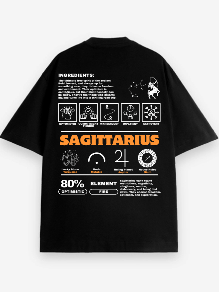 Zodiac Sagittarius / Unisex Oversized T-shirt