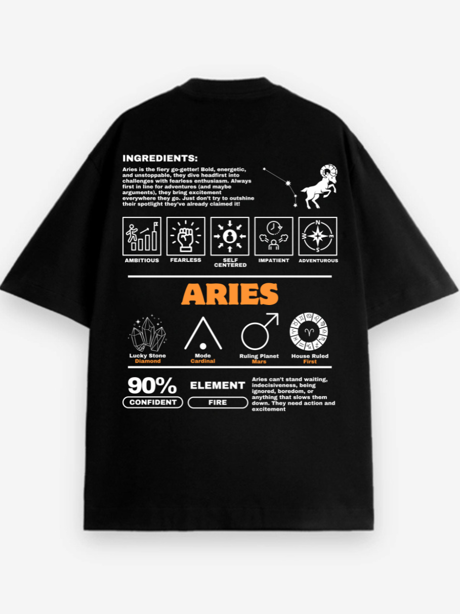 Zodiac Aries / Unisex Oversized T-shirt