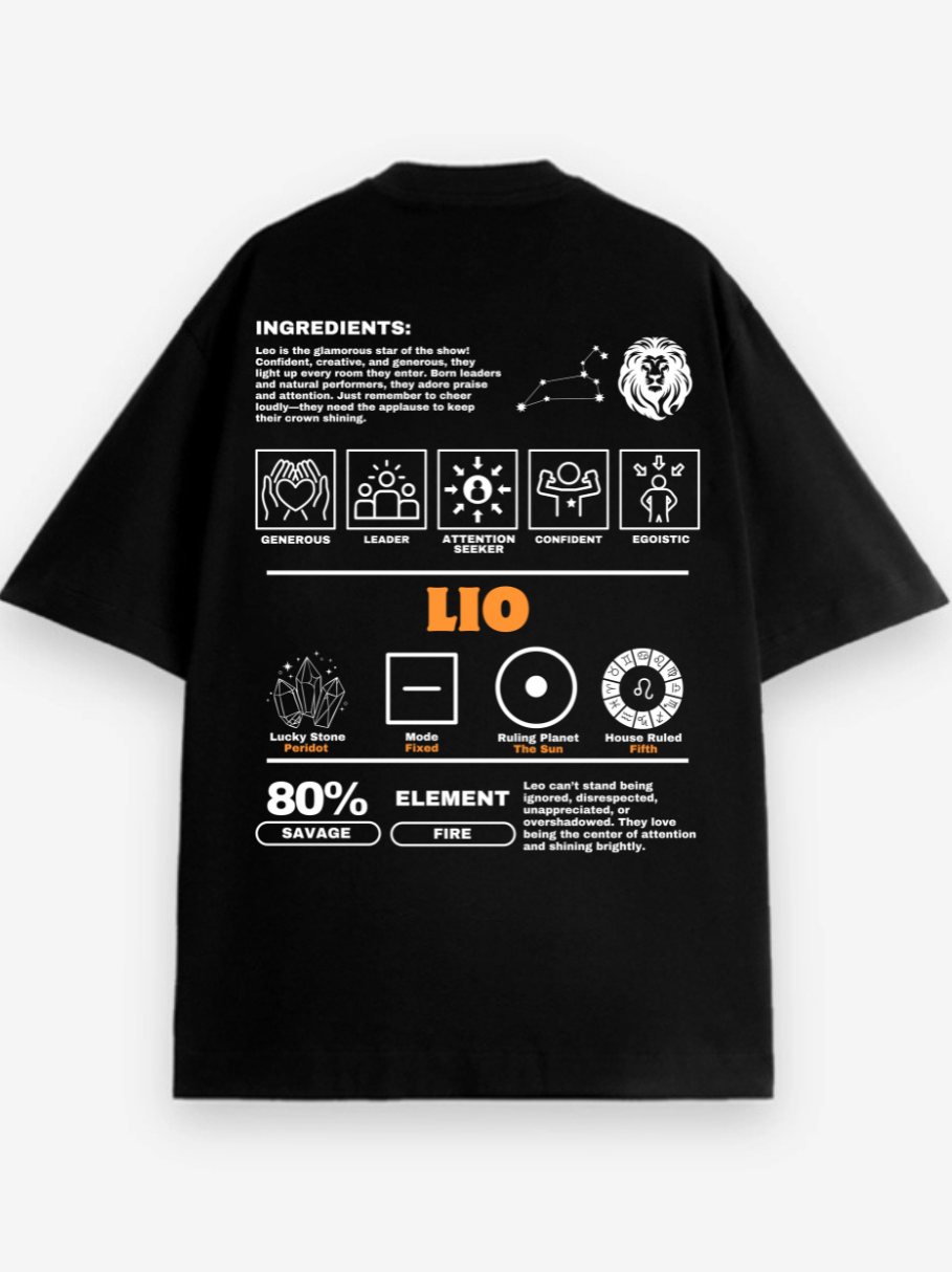 Zodiac Lio / Unisex Oversized T-shirt