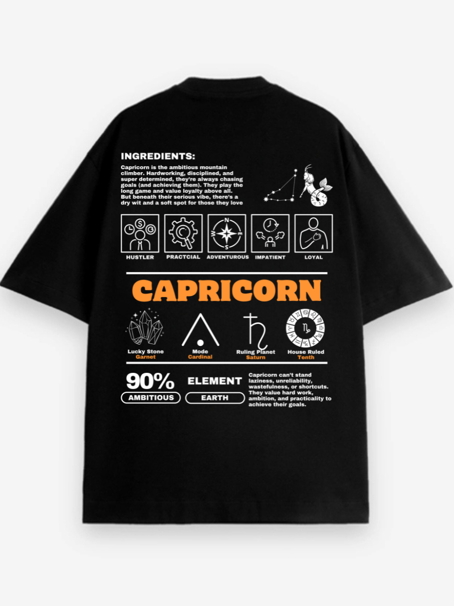 Zodiac Capricorn / Unisex Oversized T-shirt