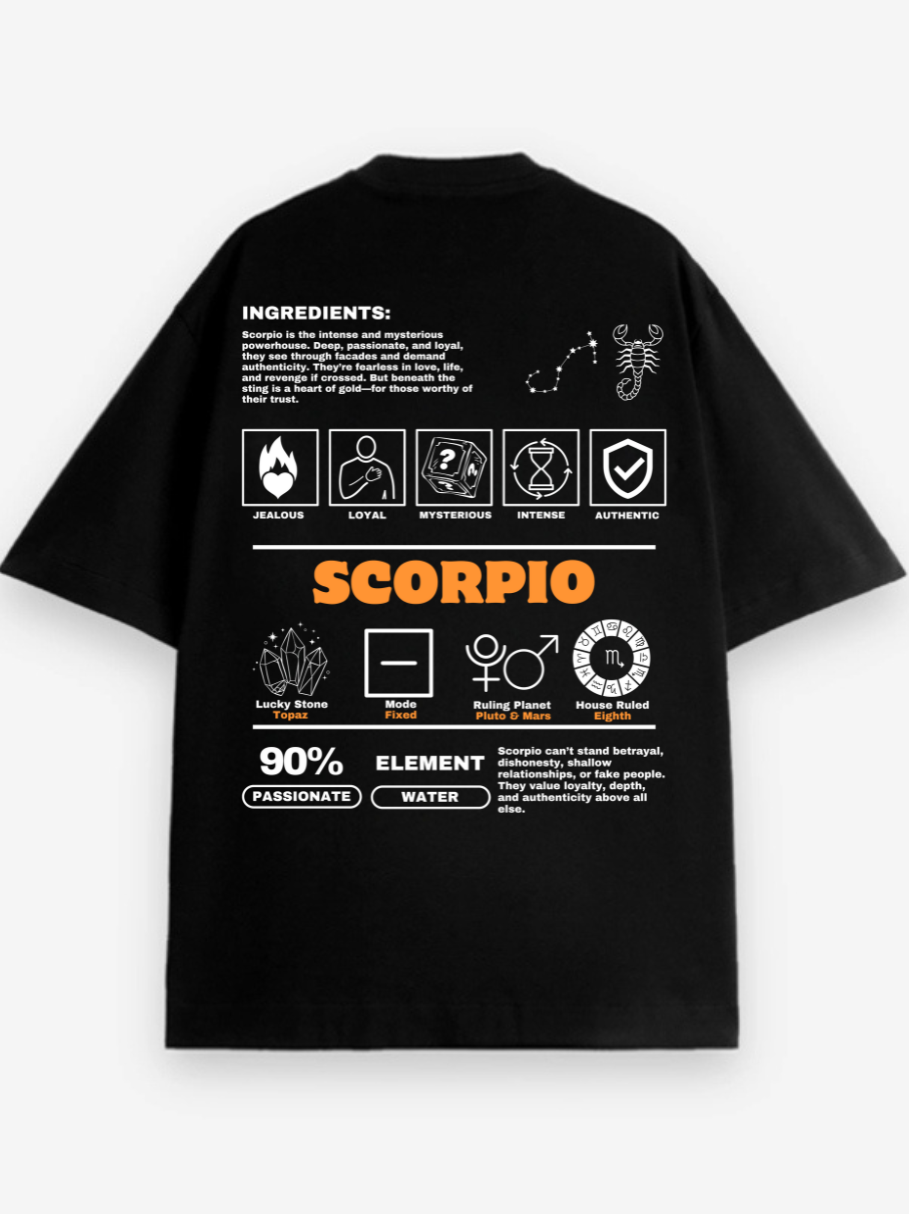 Zodiac Scorpio / Unisex Oversized T-shirt