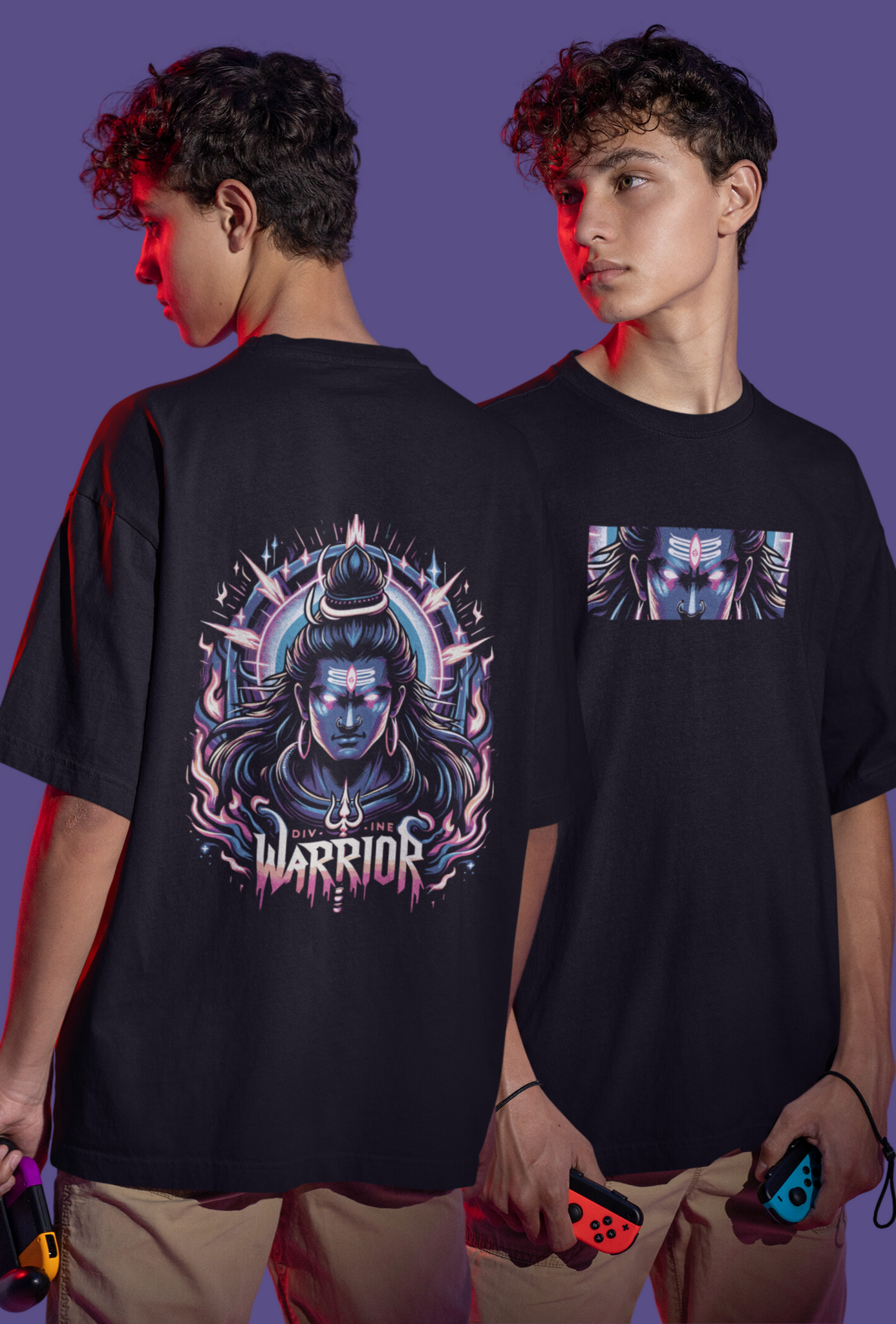 Lord Shiva Divine Warrior Unisex Oversize T-Shirts