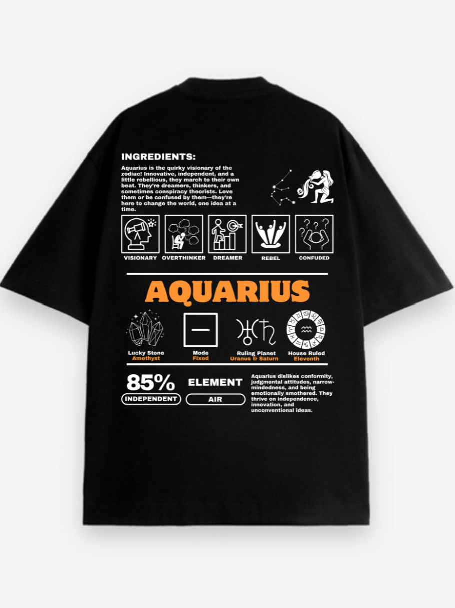 Zodiac Aquarius / Unisex Oversized T-shirt