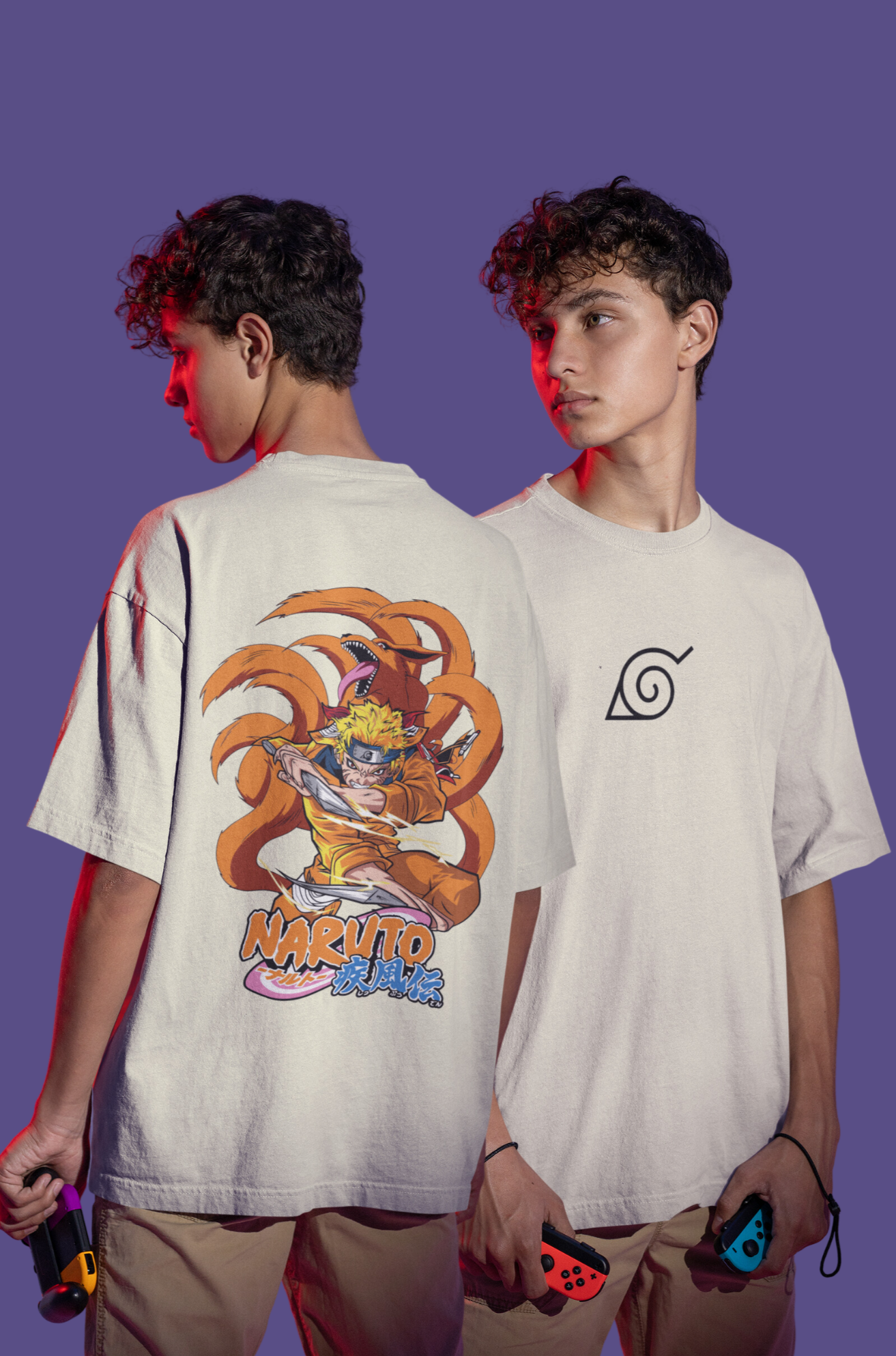 Uzumaki Naruto / Naruto / Unisex Oversize T-shirt Off White