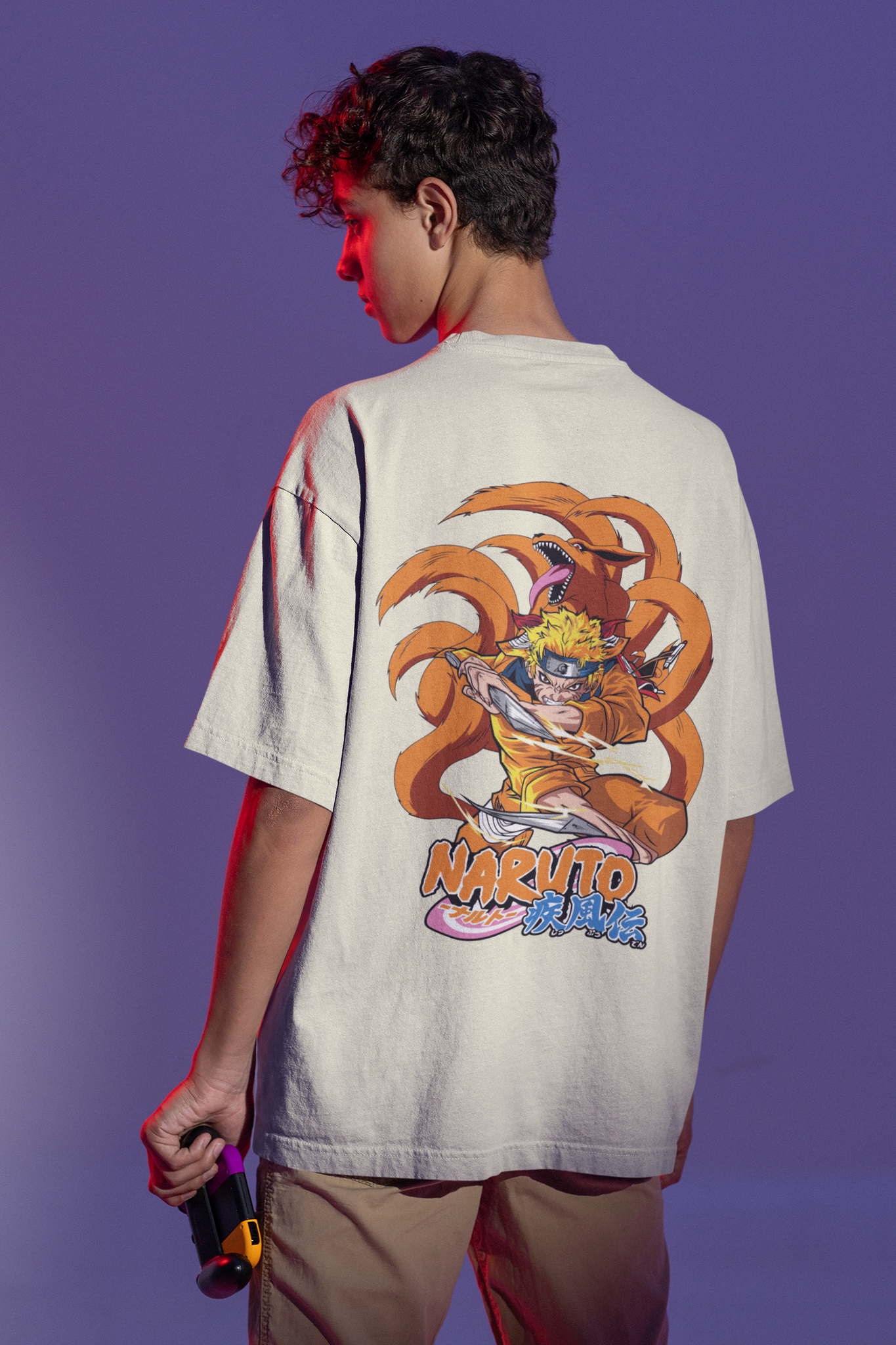 Uzumaki Naruto / Naruto / Unisex Oversize T-shirt Off White