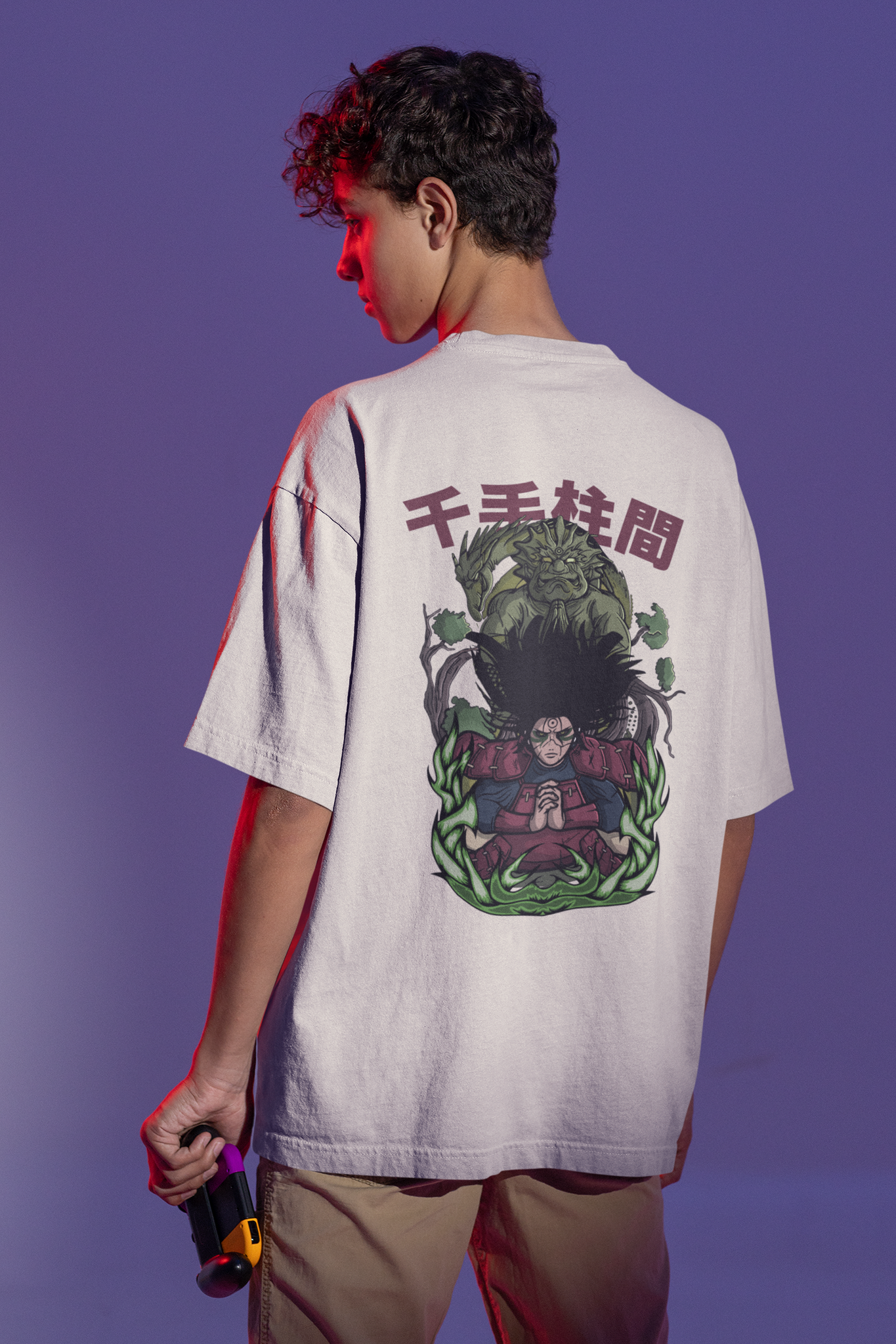 Senju Hashirama / Laughing Buddha/ Naruto / Unisex Oversize T-shirt Off White