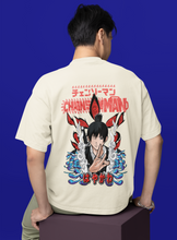 Kon X Aki Hayakawa/ Chainsaw Man/ Off White Unisex Oversize T-Shirt.