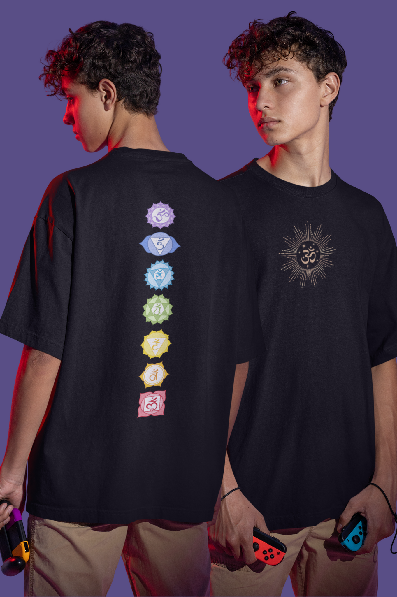 Seven Chakra Unisex Oversize T-Shirts