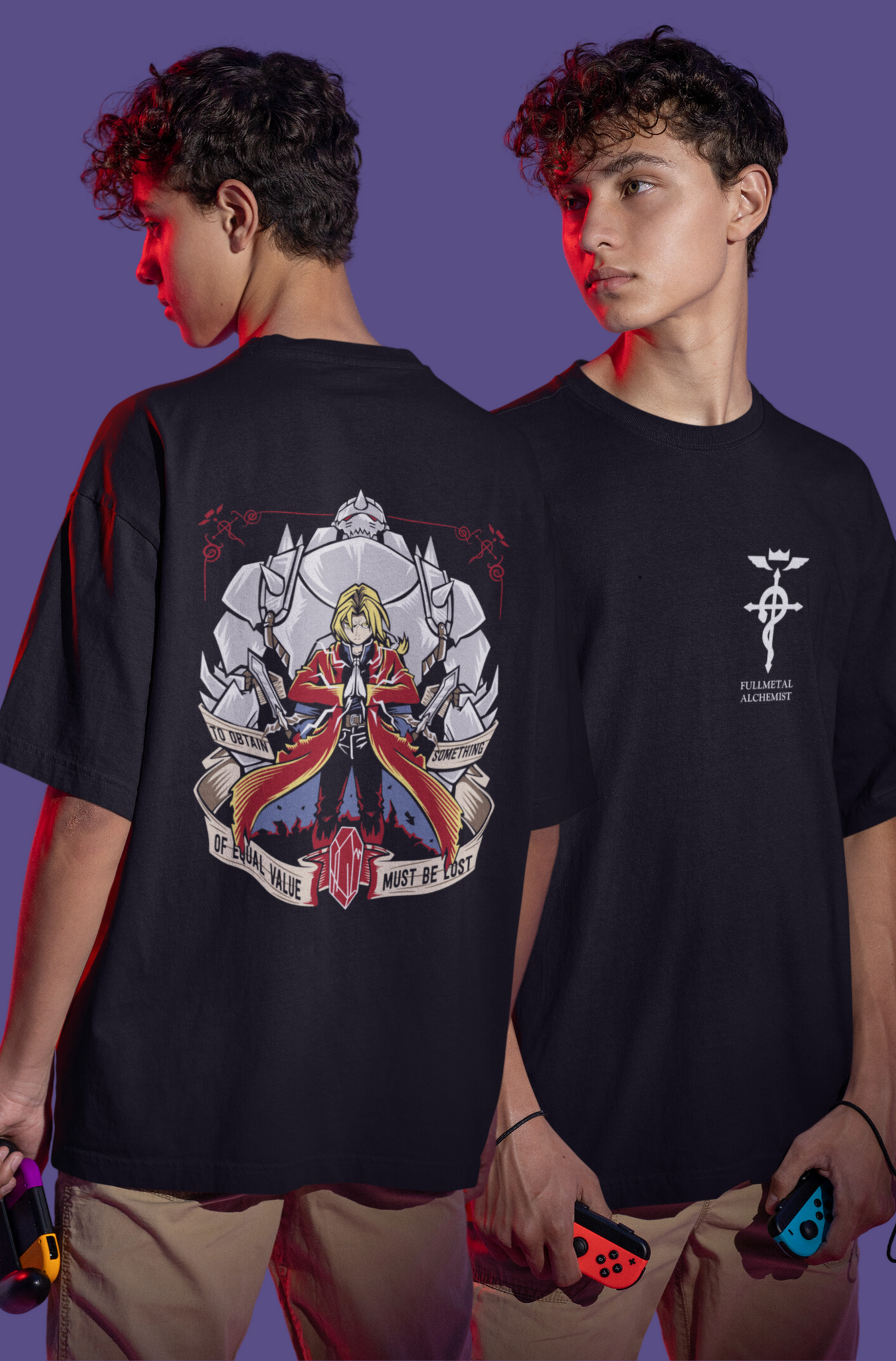 Fullmetal Alchemist Unisex Oversize T-Shirts