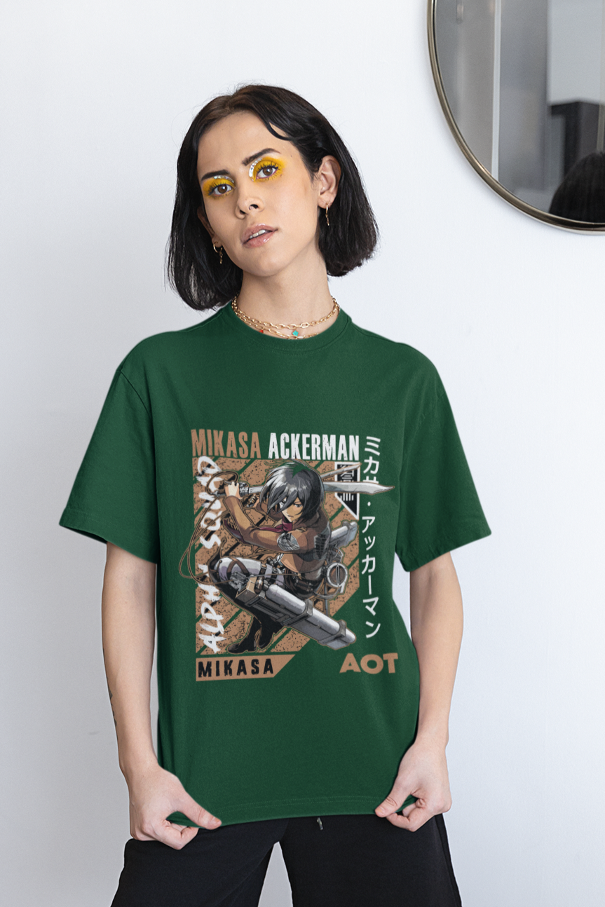 Attack On Titan (Mikasa Ackerman) Unisex Oversize T-shirt