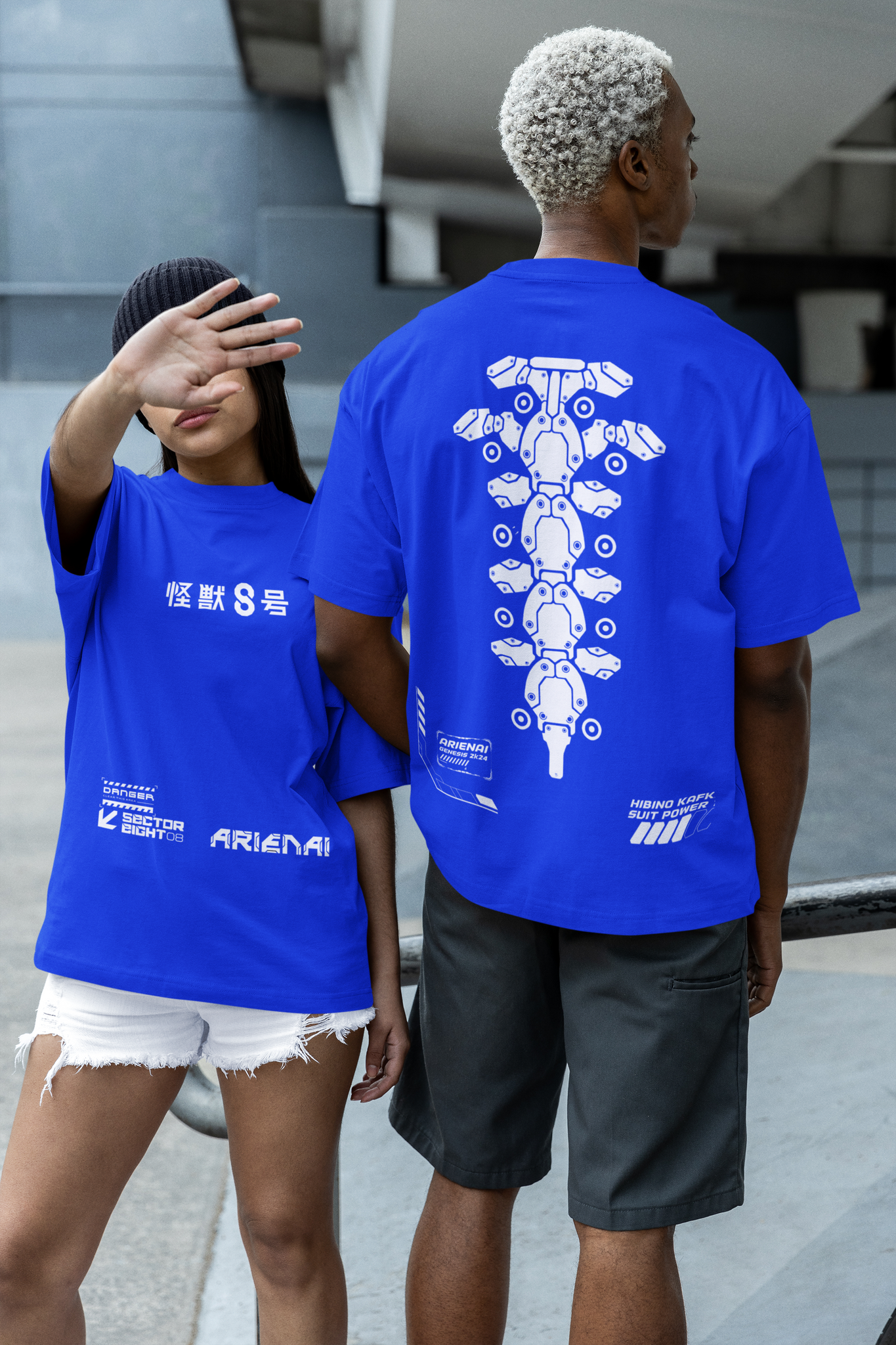 COMBAT SUIT / Kaiju no 8 / Unisex Oversize T-shirt / Royal Blue