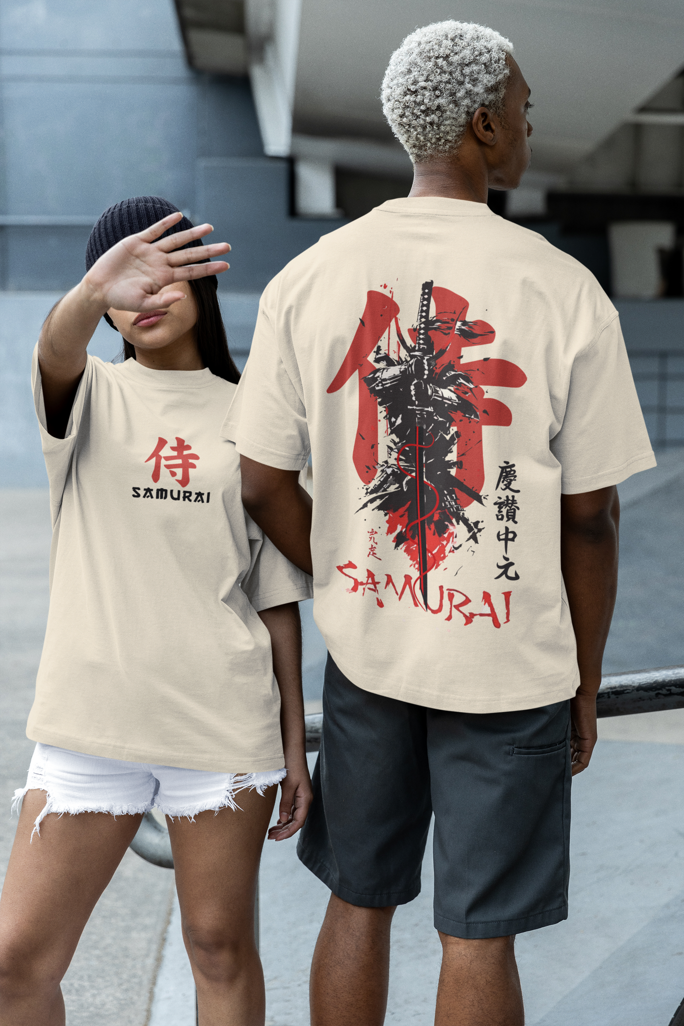 Warrior Samurai / Unisex Oversize T-Shirt / Off white