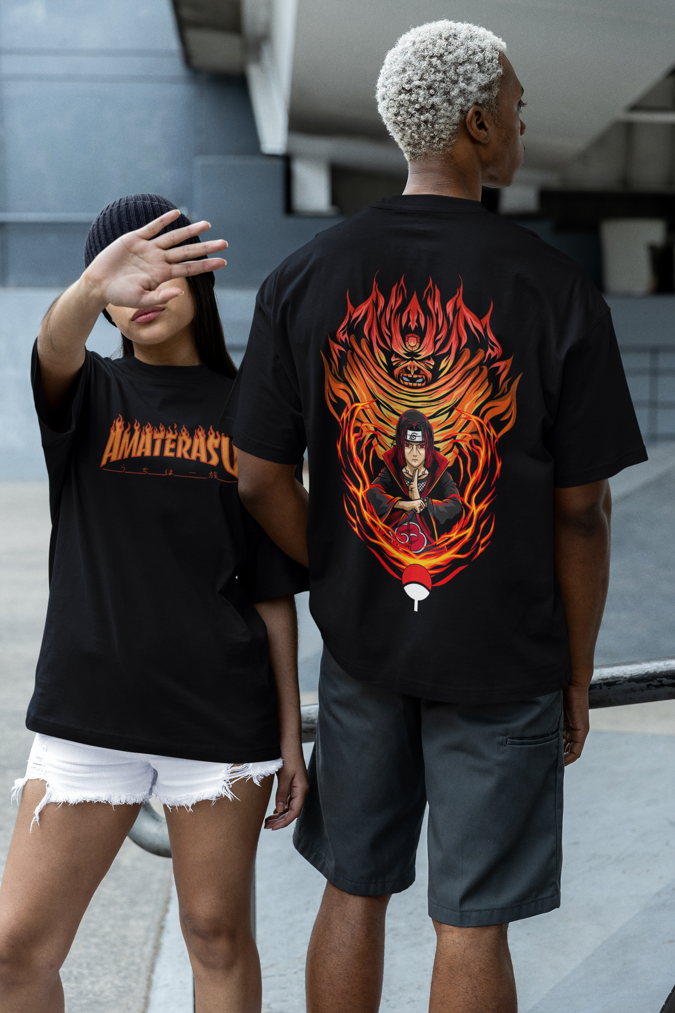 Uchiha Itachi X Amaterasu  / Naruto / Unisex Oversize T-shirt