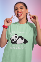 Dramatic Panda/ Arienai / Sage Green Unisex Oversize T-Shirt