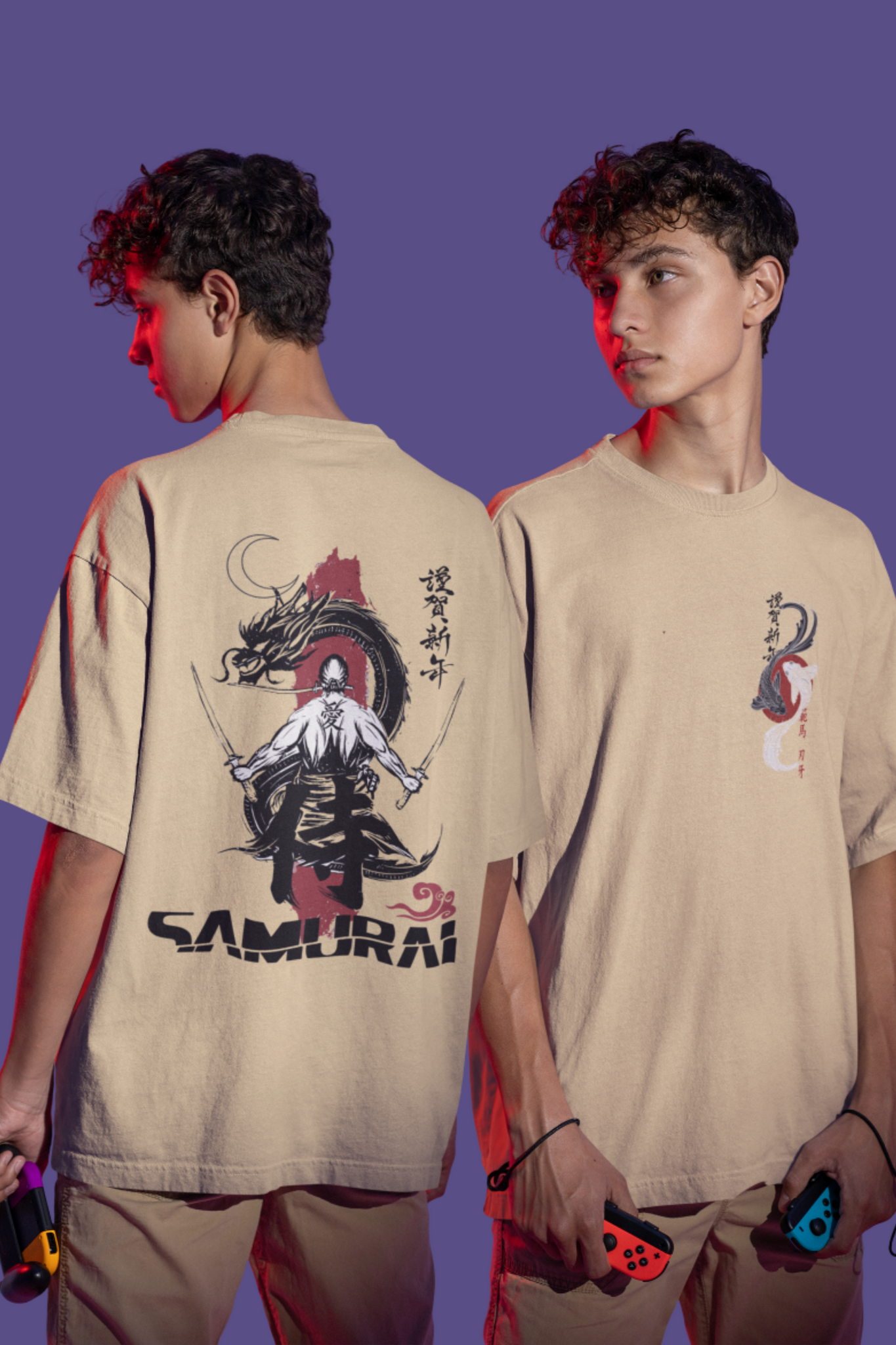 Samurai ( Yin and Yang) Unisex Oversize T-shirt